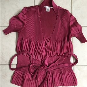 Unique and rare DVF pink wrap shirt